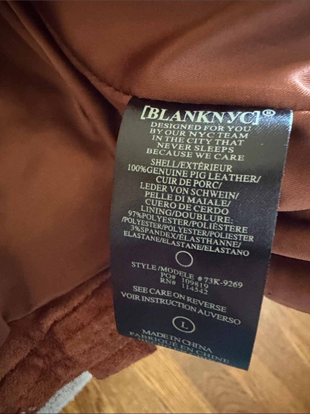 BLANKNYC Suede Moto Jacket Rust Brown Large - Picture 13 of 16